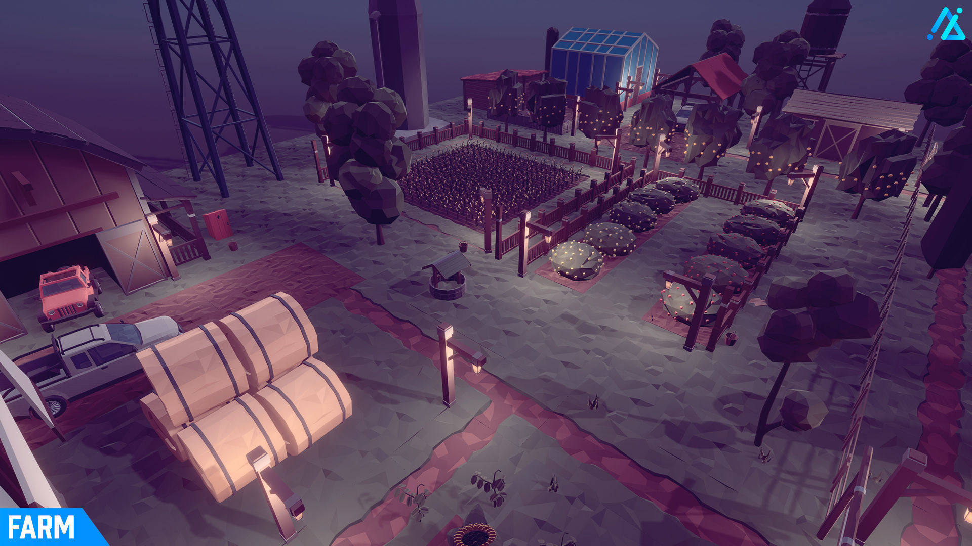 POLY - Farm Low-poly 3D model_2