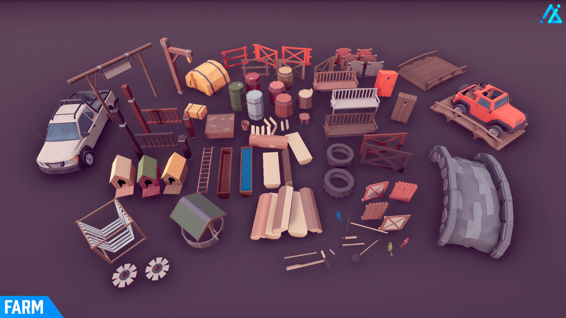 POLY - Farm Low-poly 3D model_20