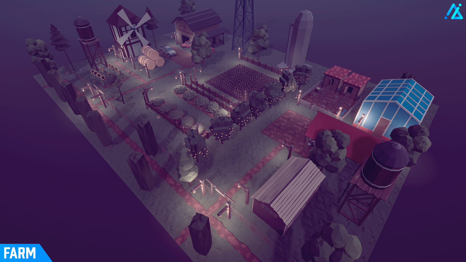 POLY - Farm Low-poly 3D model_3