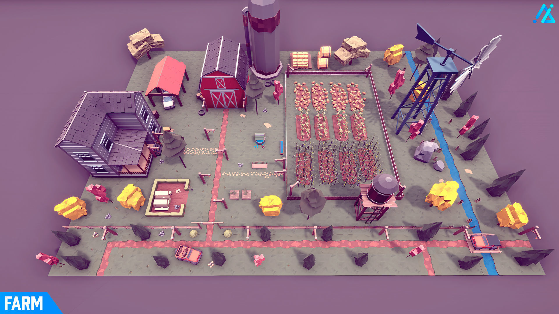 POLY - Farm Low-poly 3D model_14
