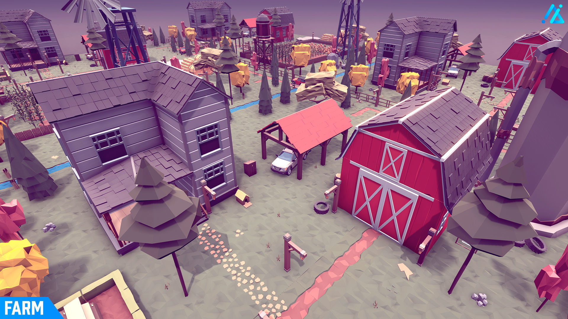 POLY - Farm Low-poly 3D model_1