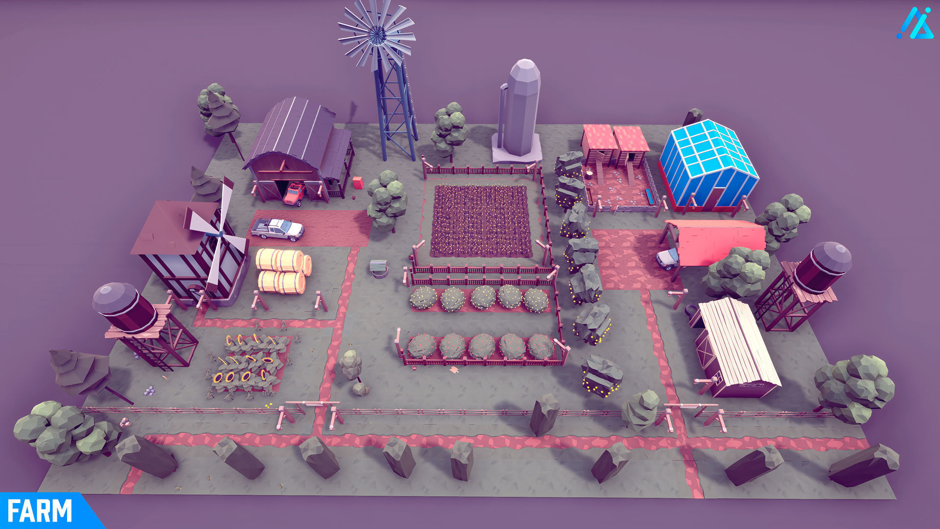 POLY - Farm Low-poly 3D model_5