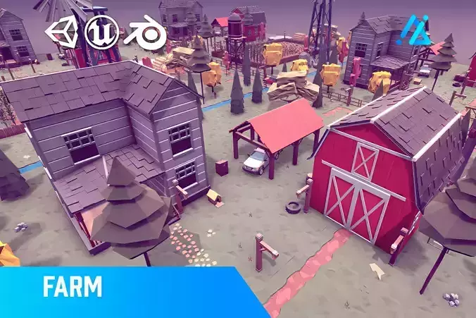 POLY - Farm Low-poly 3D model