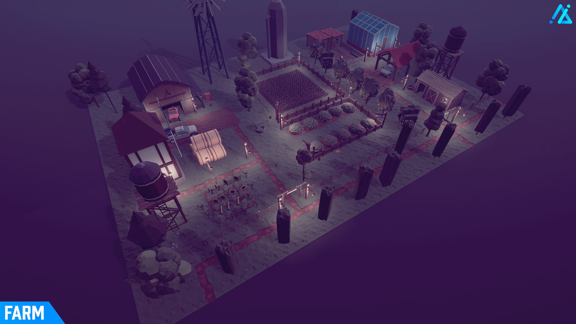 POLY - Farm Low-poly 3D model_4