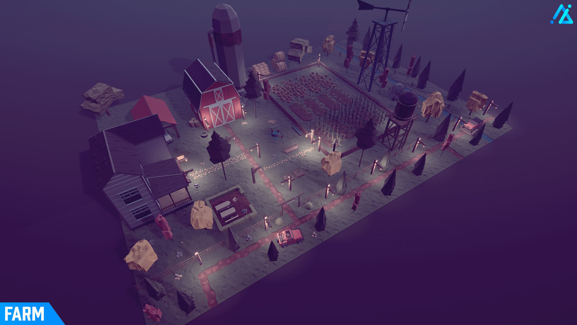 POLY - Farm Low-poly 3D model_13