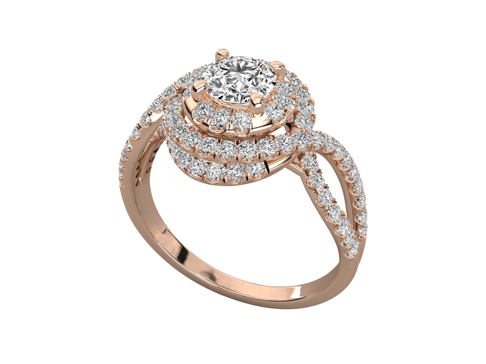 halo engagement ring 3D print model_8