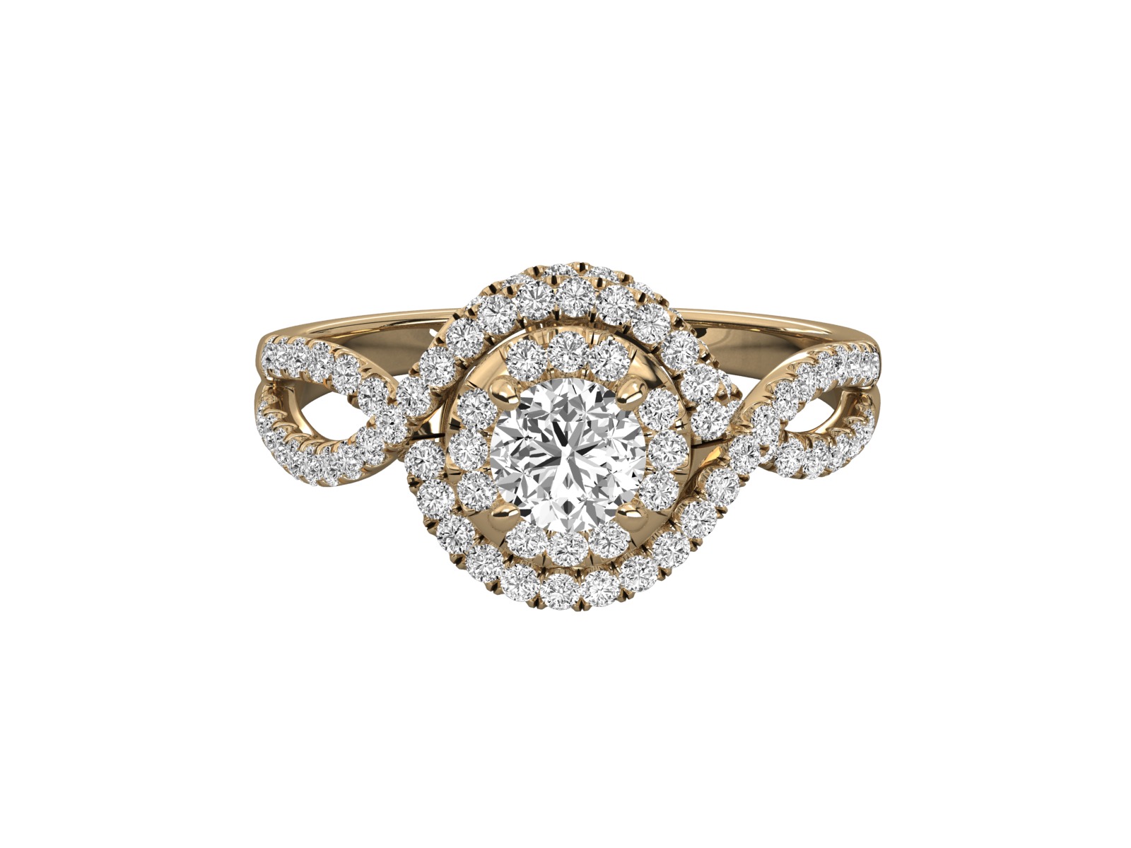 halo engagement ring 3D print model_3