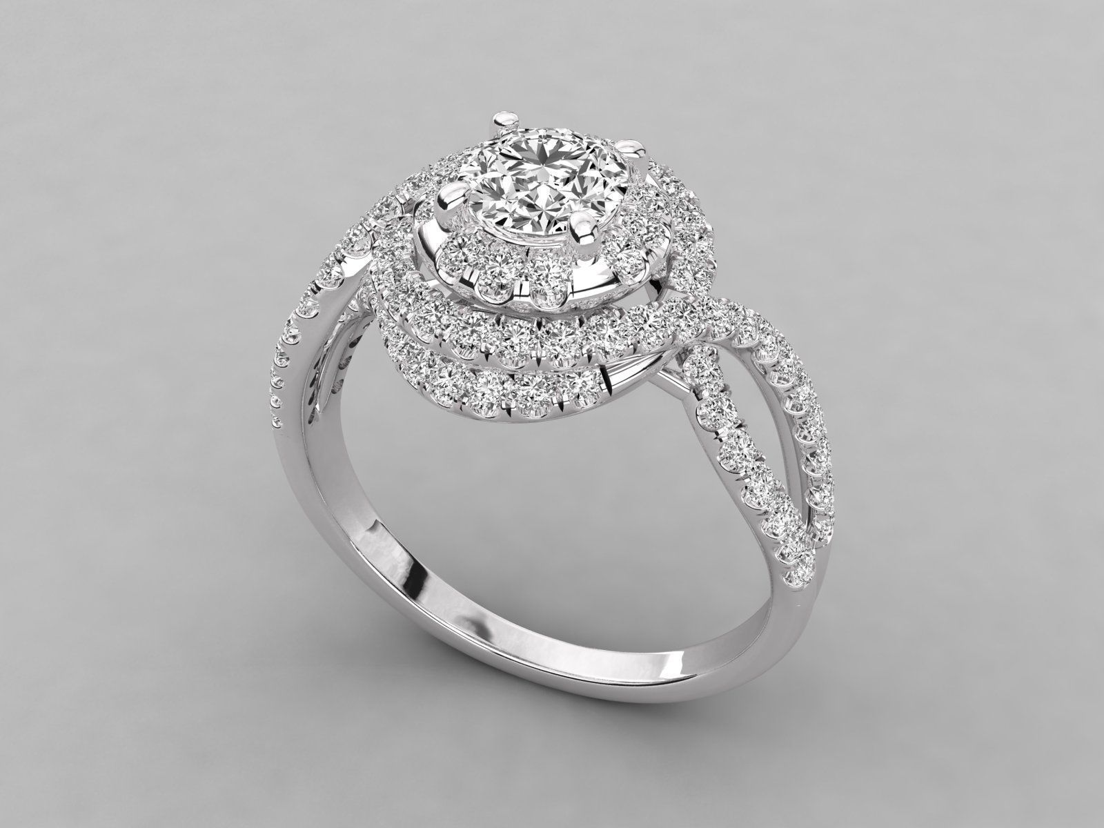 halo engagement ring 3D print model_12