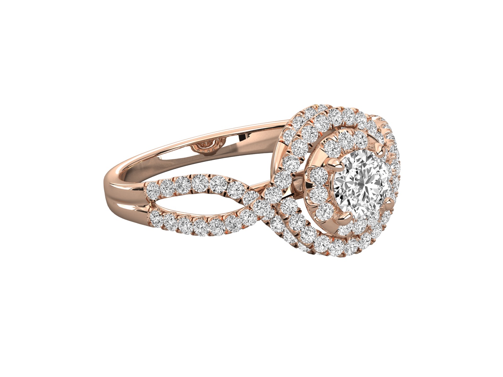 halo engagement ring 3D print model_6