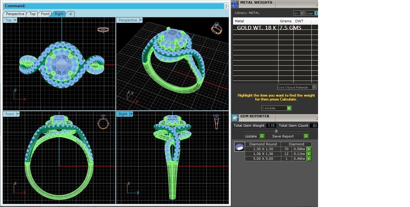 halo engagement ring 3D print model_1