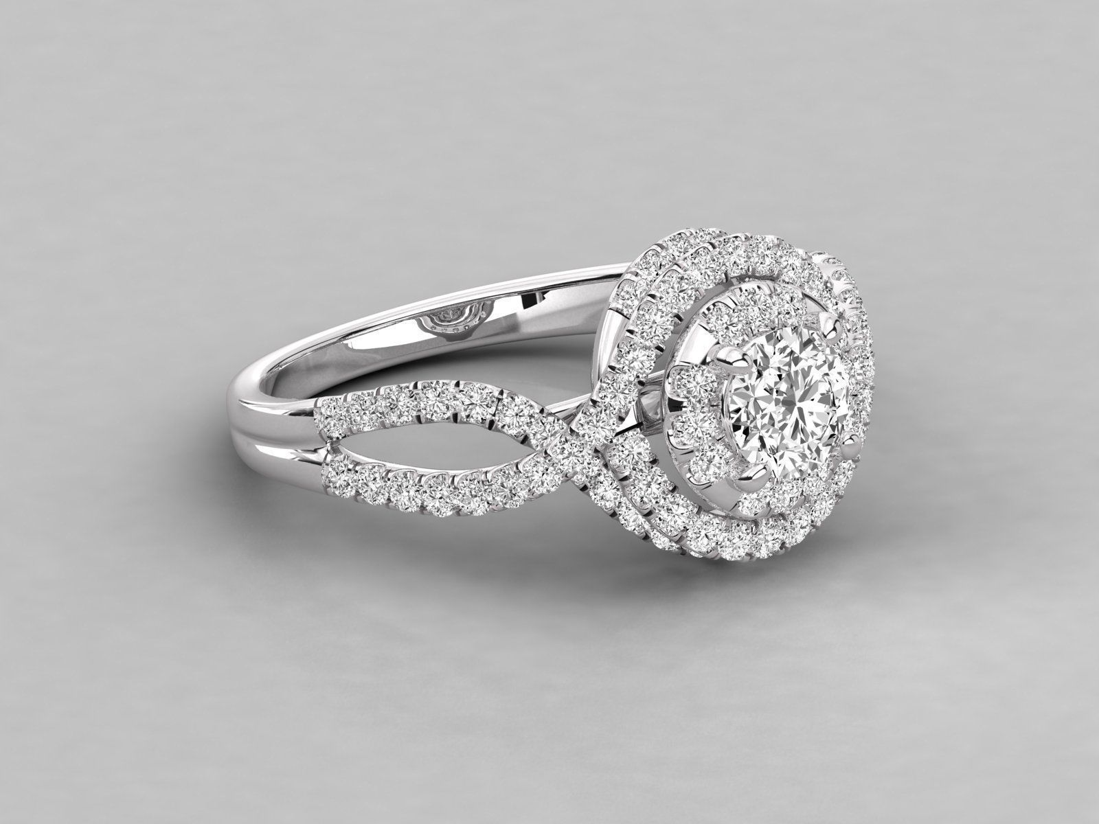 halo engagement ring 3D print model_9