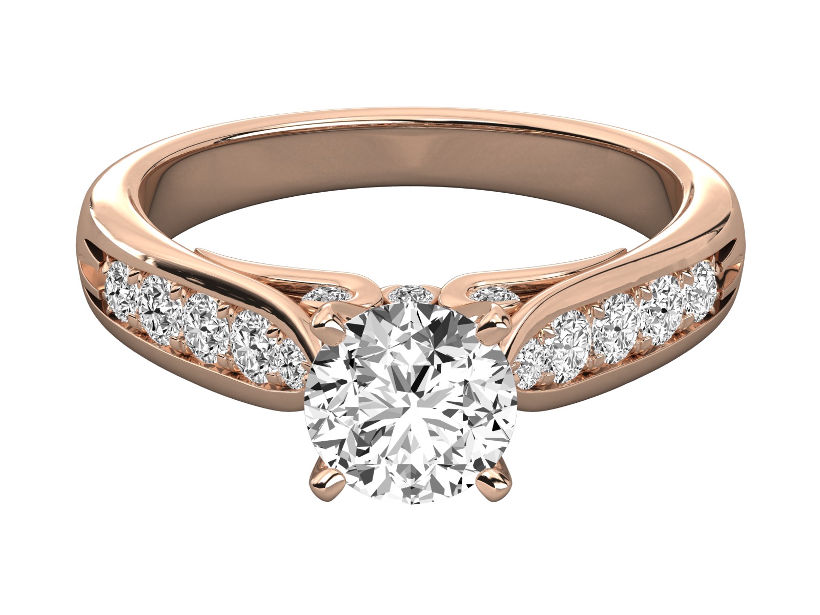 solitaire  engagement ring 3D print model_10