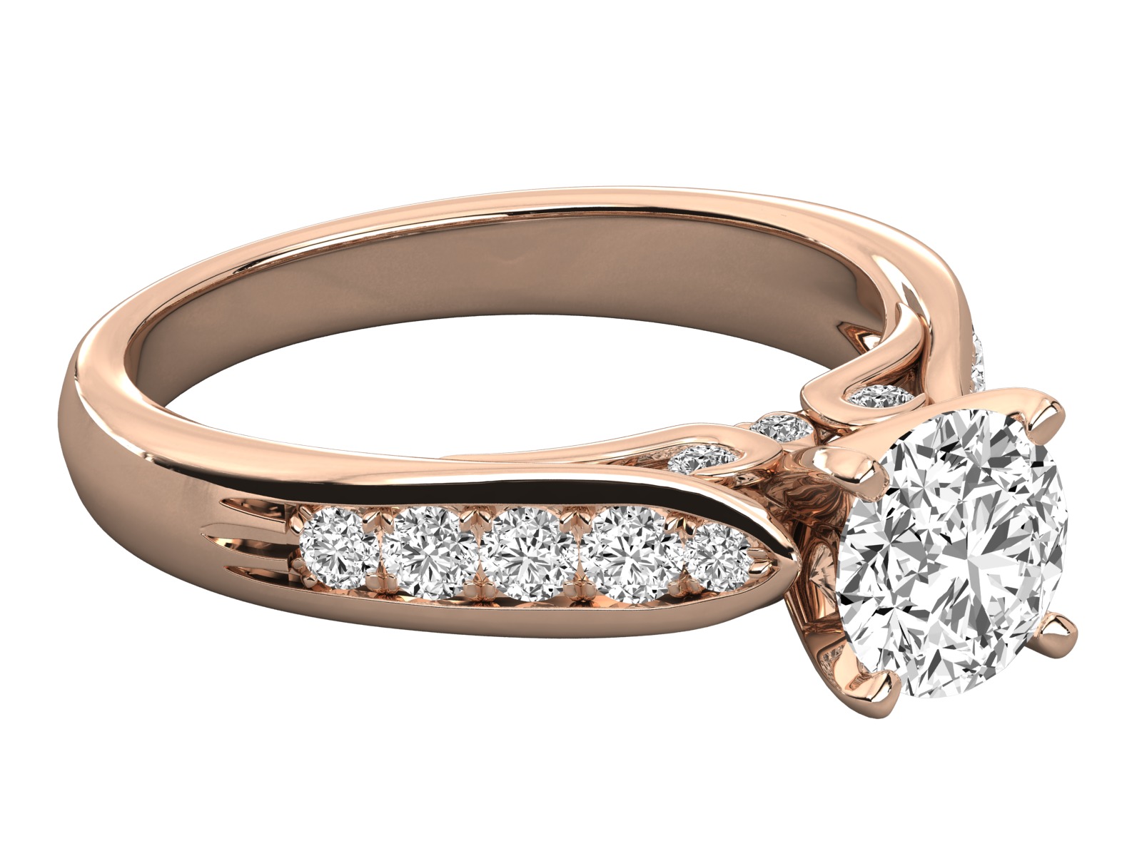 solitaire  engagement ring 3D print model_6