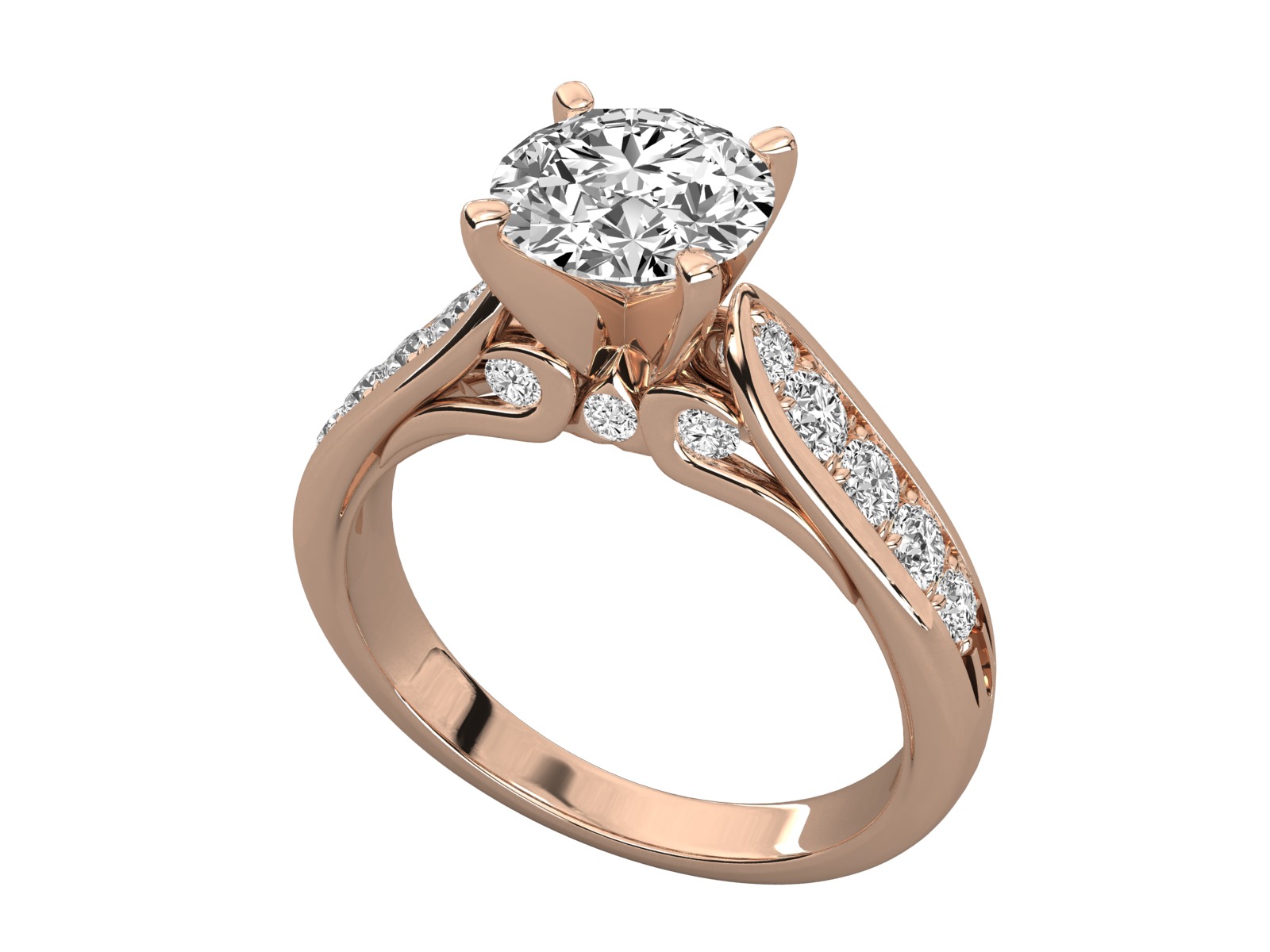 solitaire  engagement ring 3D print model_8