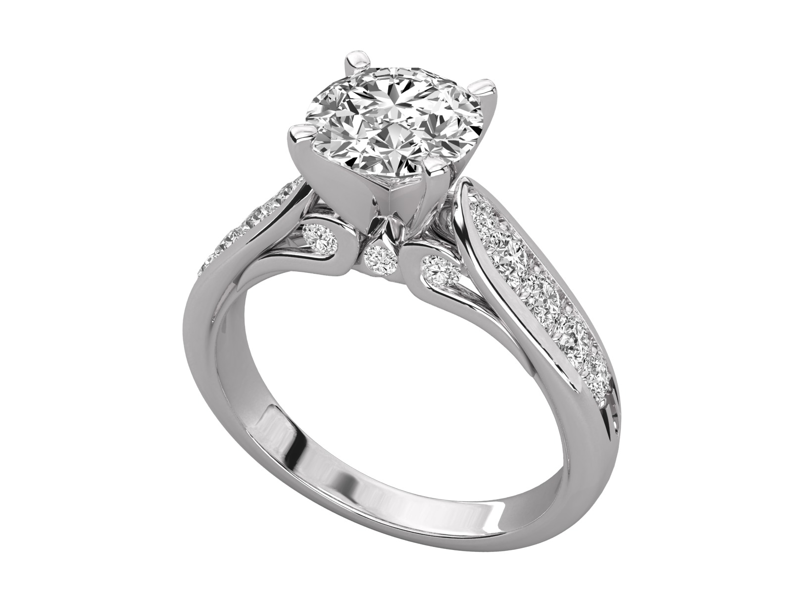 solitaire  engagement ring 3D print model_13
