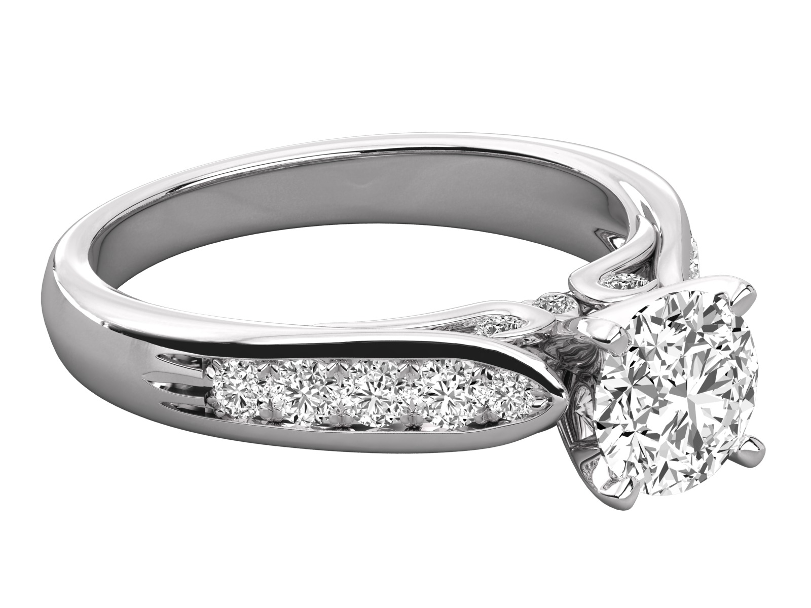 solitaire  engagement ring 3D print model_11
