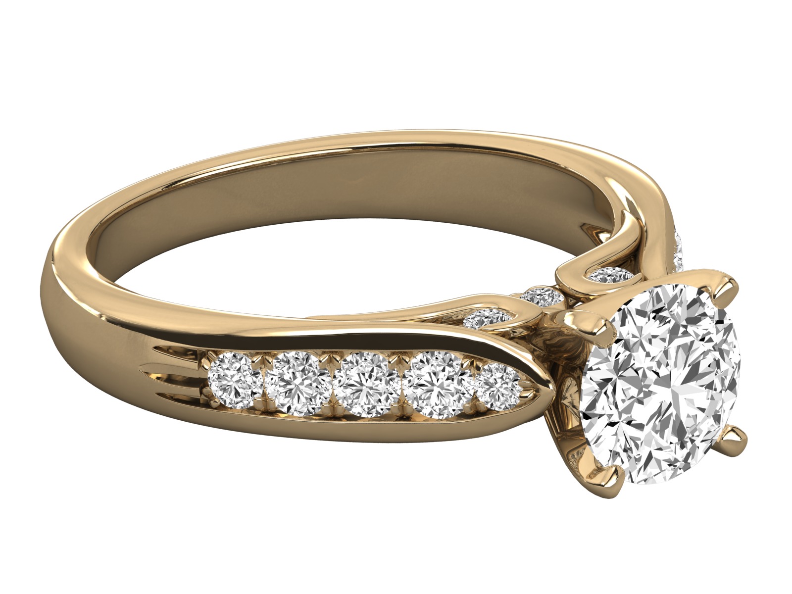 solitaire  engagement ring 3D print model_17