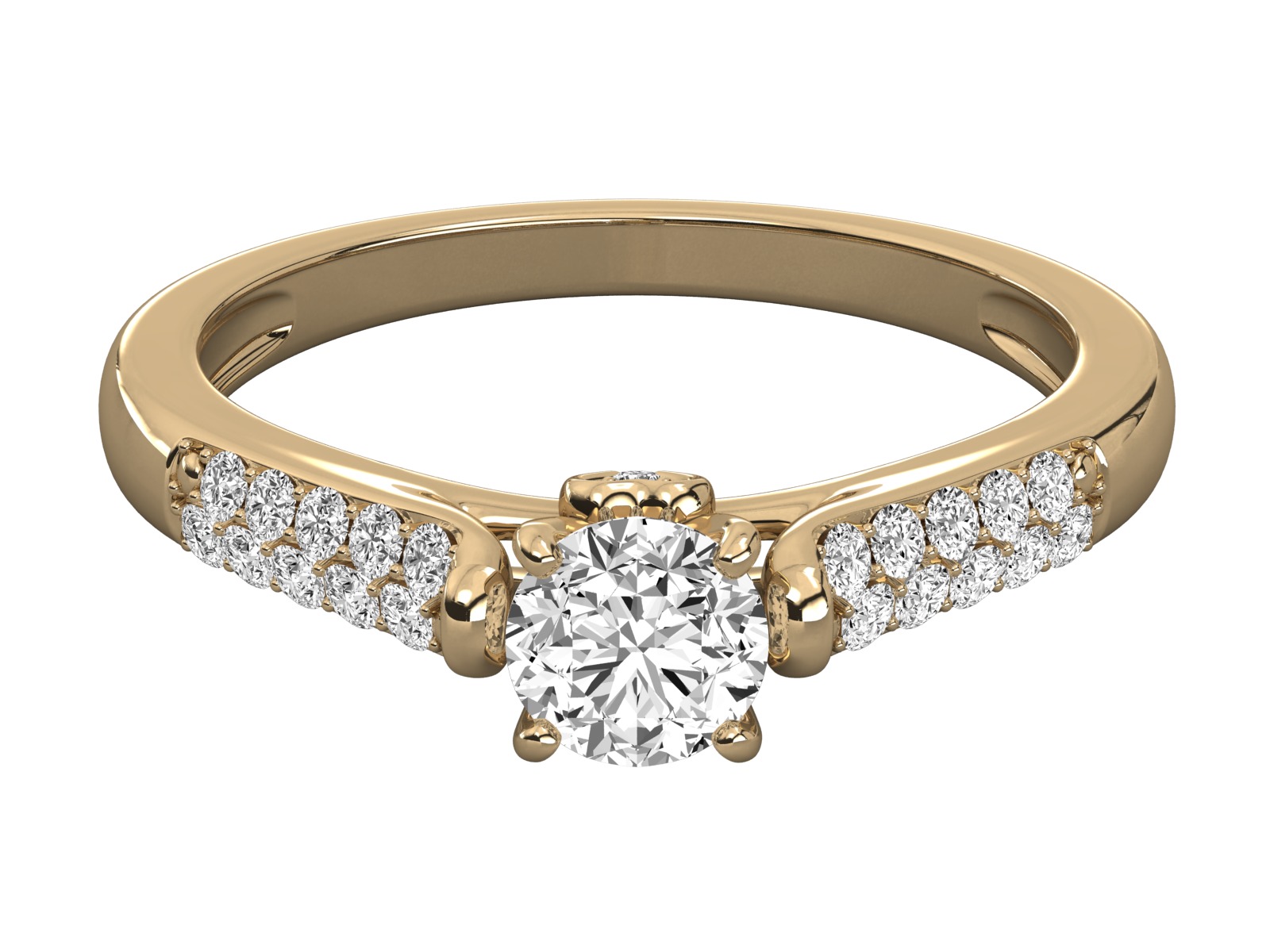 solitaire  engagement ring 3D print model_3