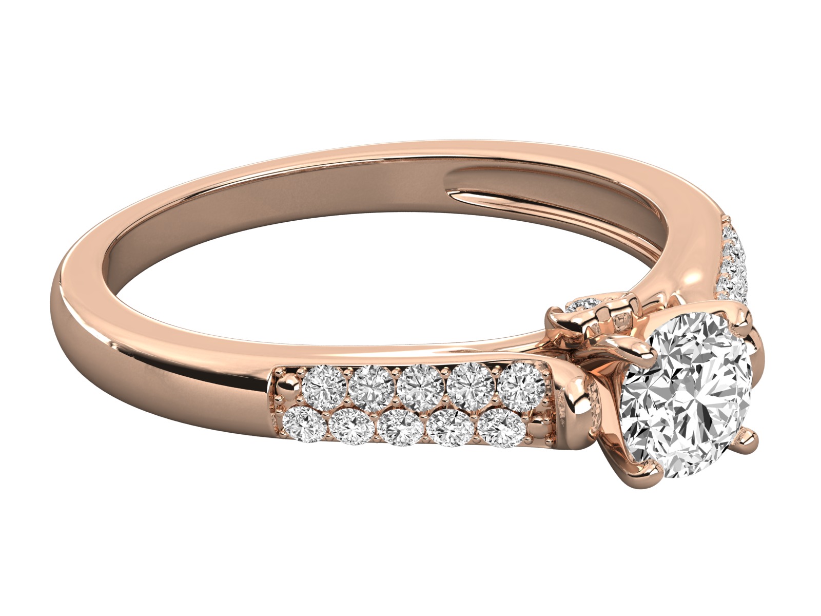 solitaire  engagement ring 3D print model_6