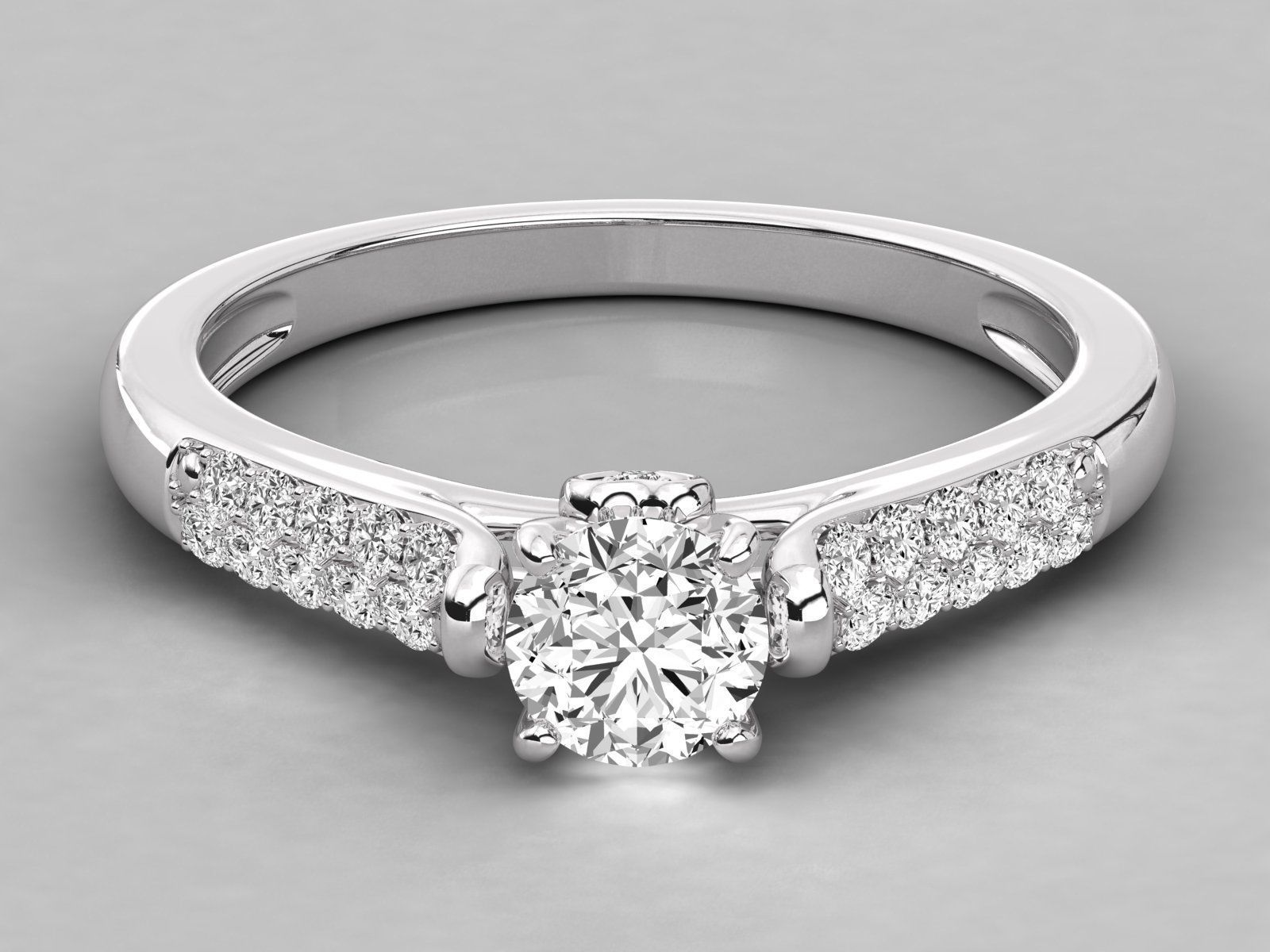 solitaire  engagement ring 3D print model_14