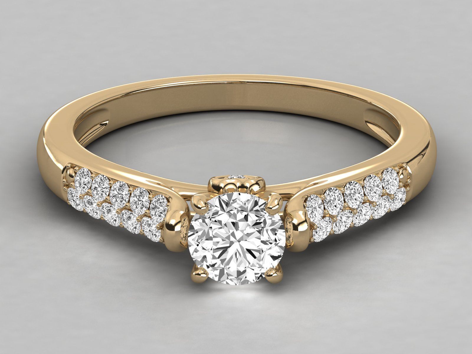 solitaire  engagement ring 3D print model_4