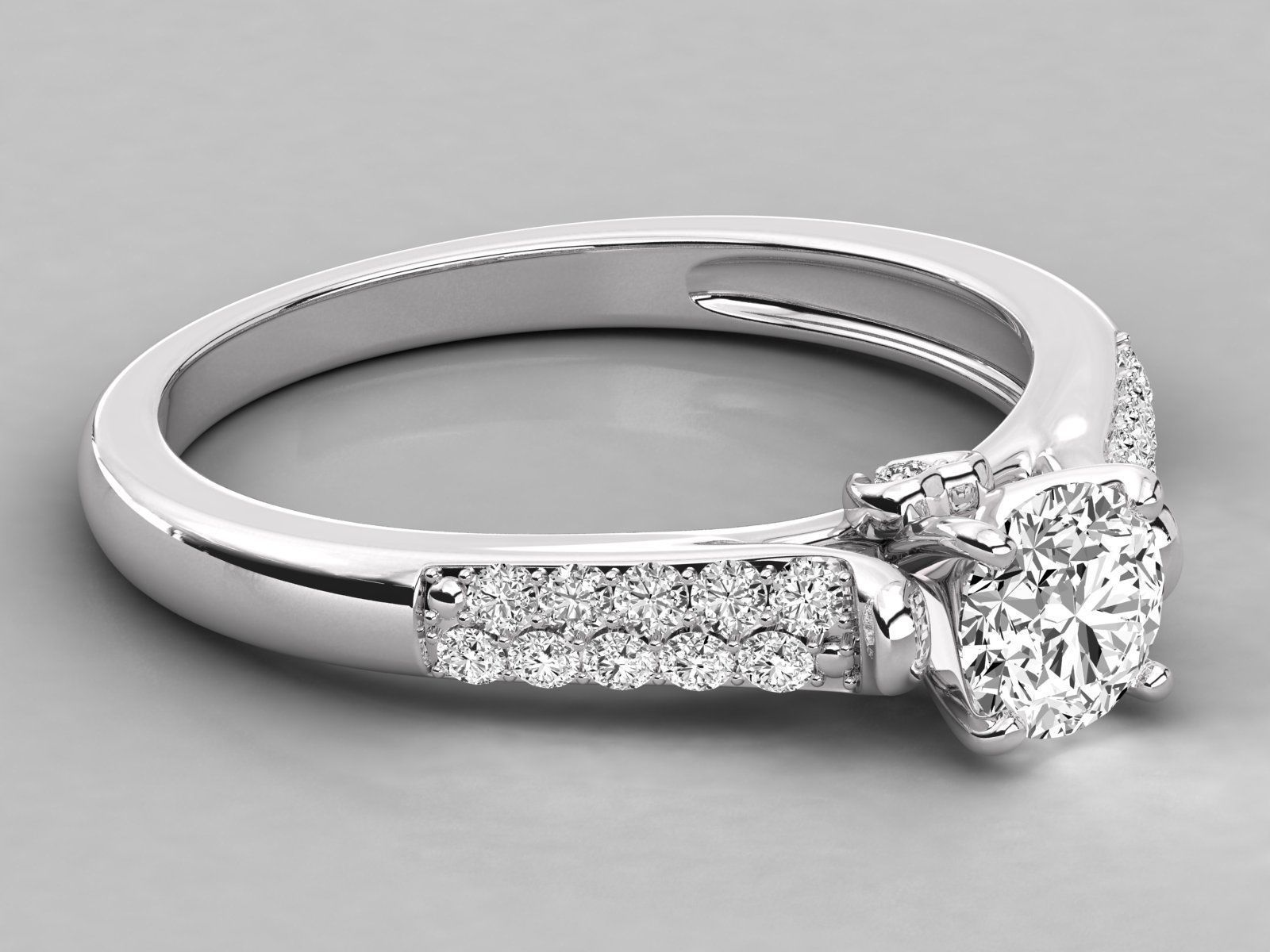 solitaire  engagement ring 3D print model_9