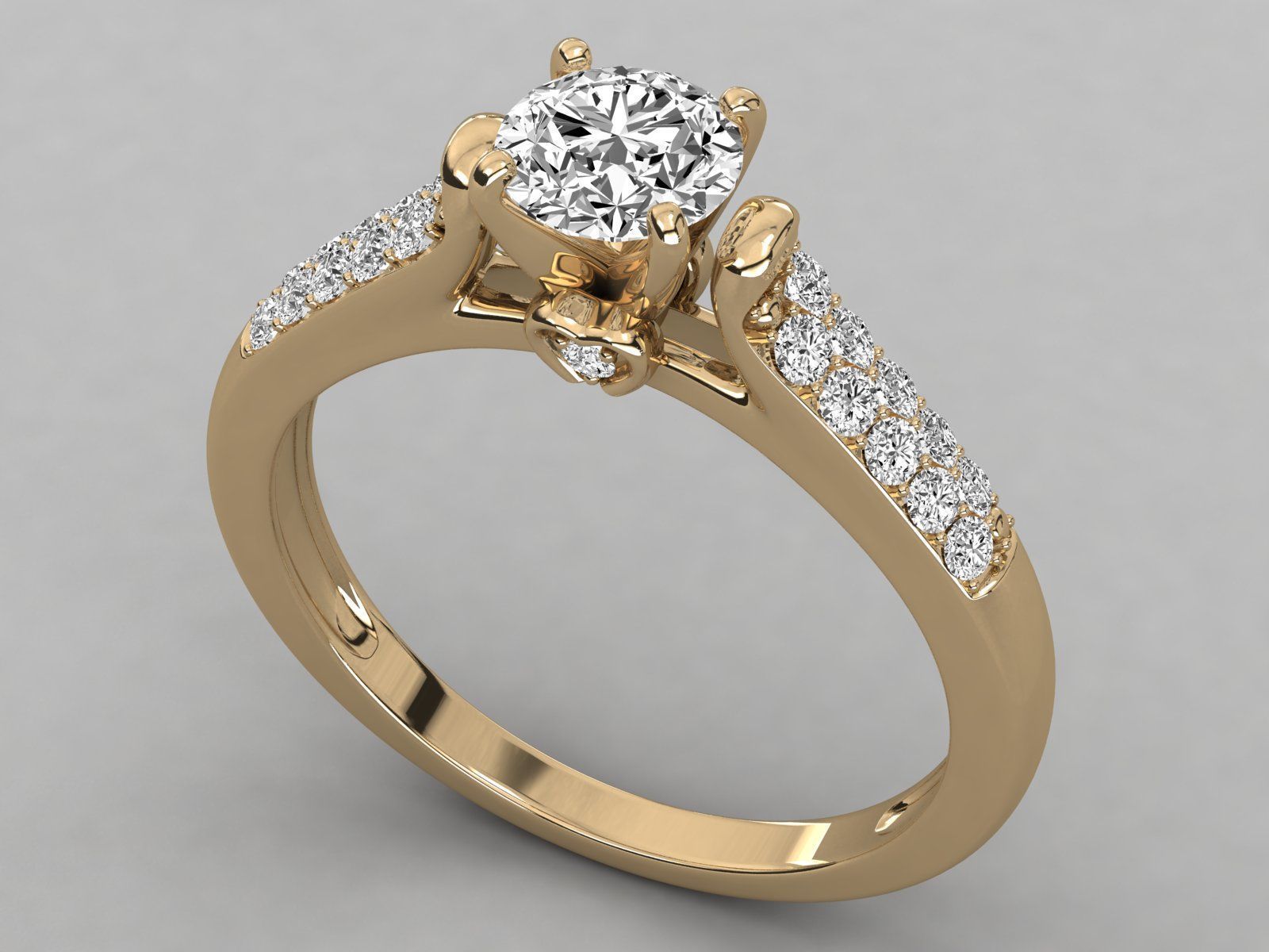 solitaire  engagement ring 3D print model_18