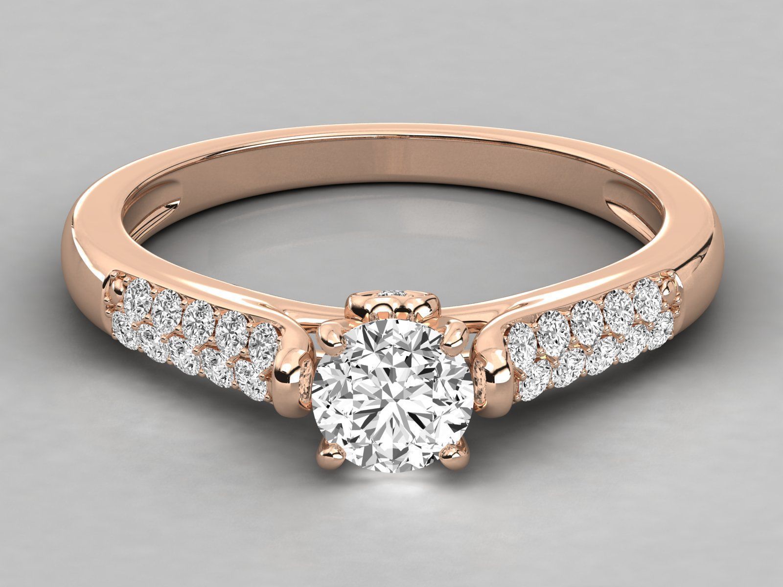 solitaire  engagement ring 3D print model_7