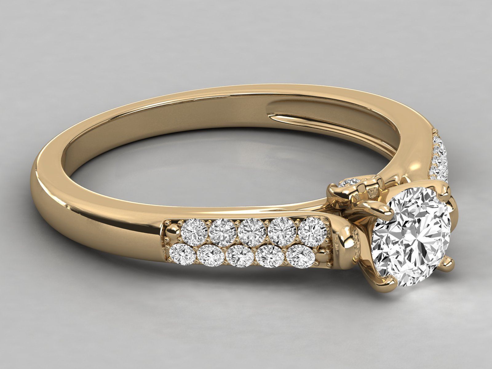 solitaire  engagement ring 3D print model_16