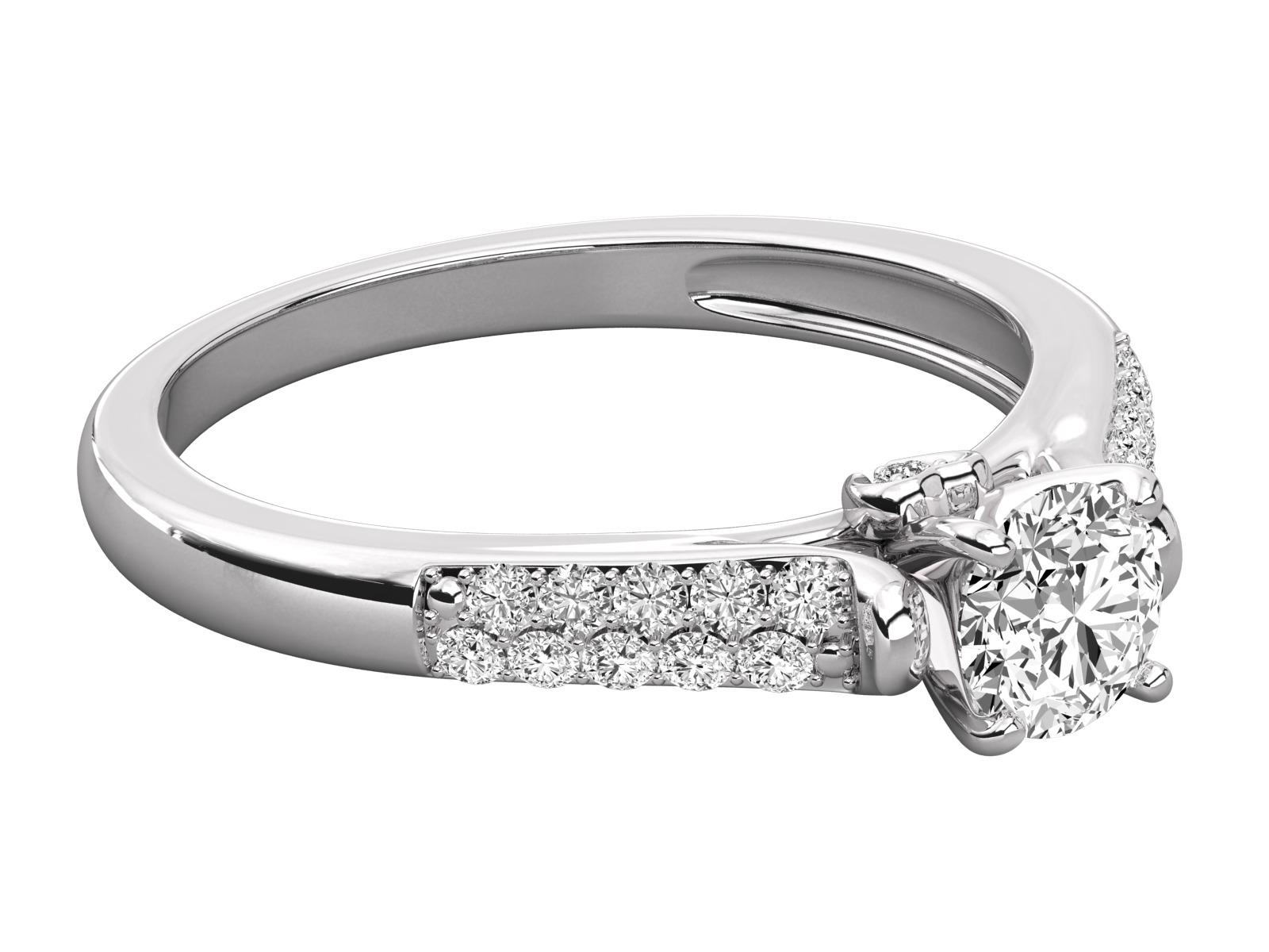solitaire  engagement ring 3D print model_11