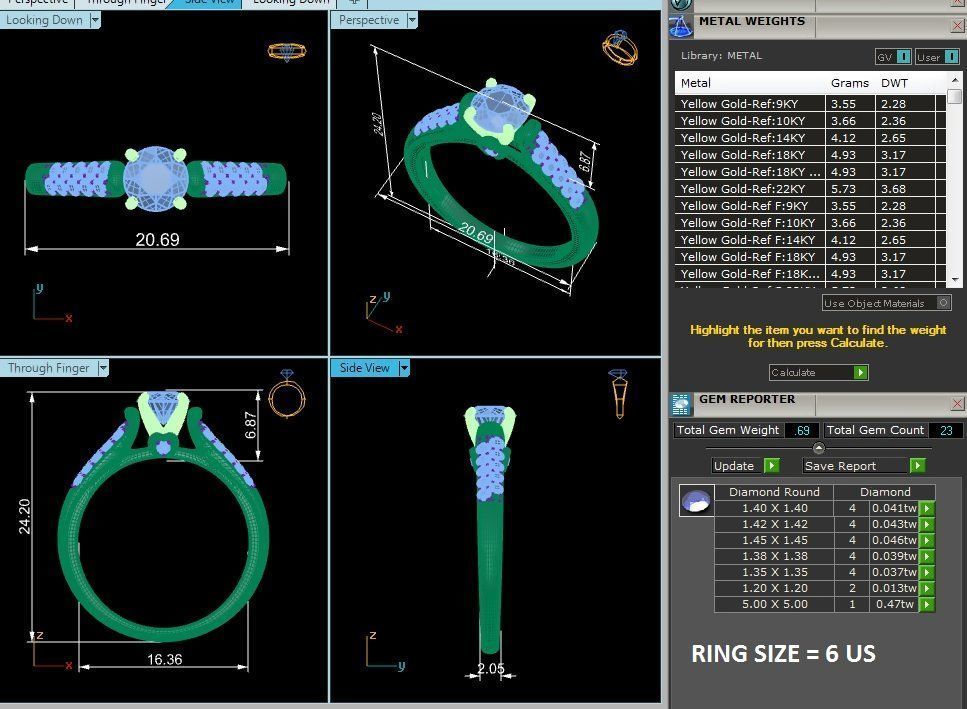 solitaire  engagement ring 3D print model_1