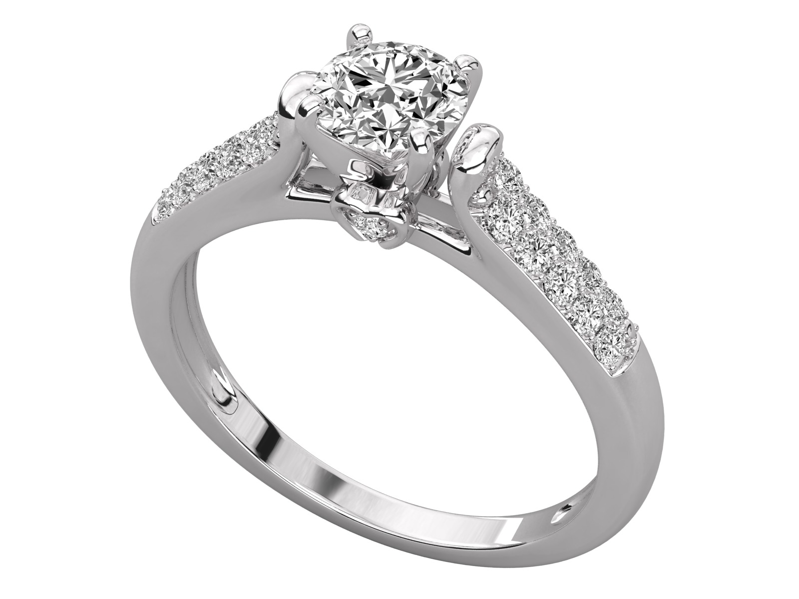 solitaire  engagement ring 3D print model_13
