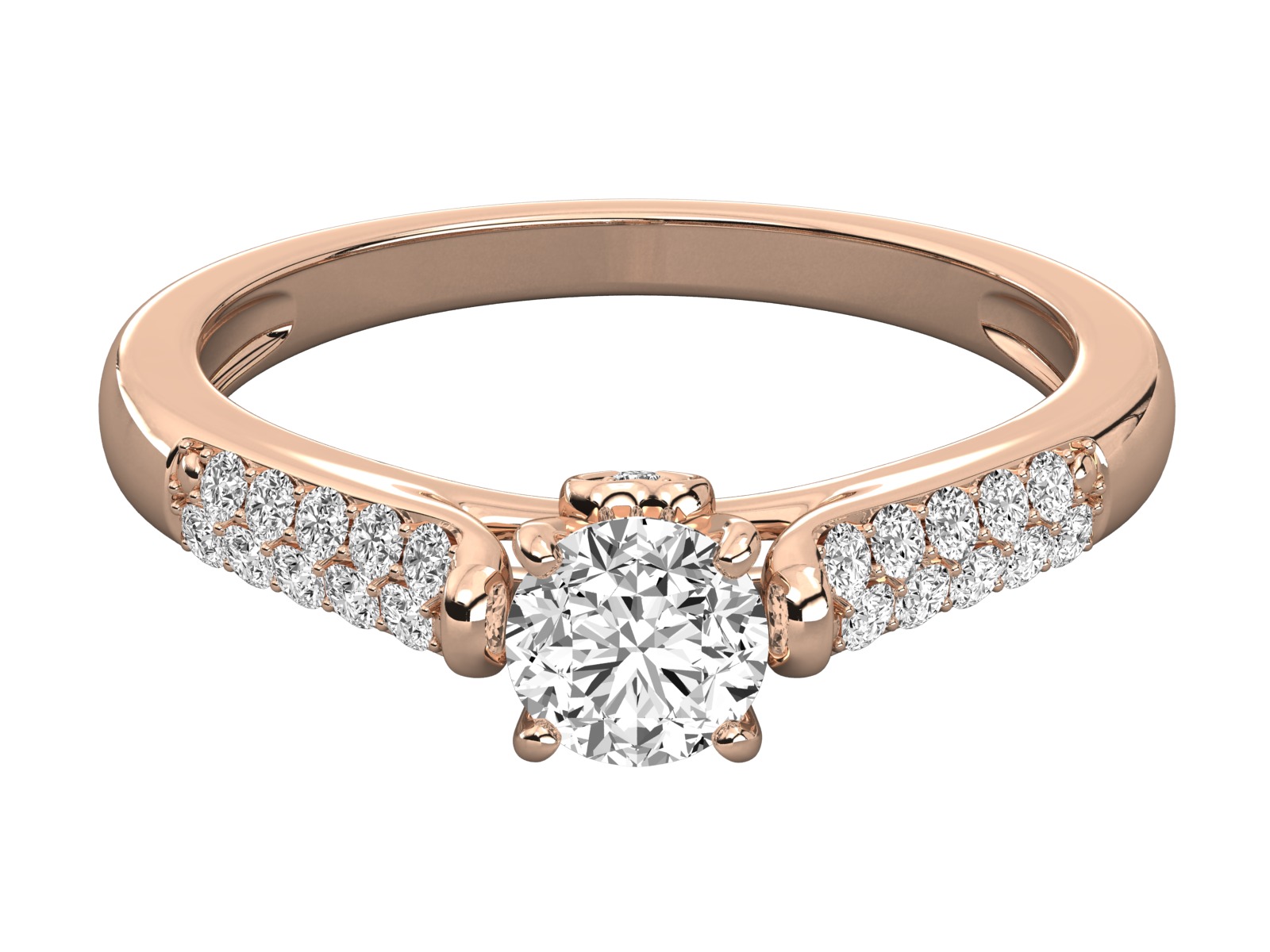 solitaire  engagement ring 3D print model_10