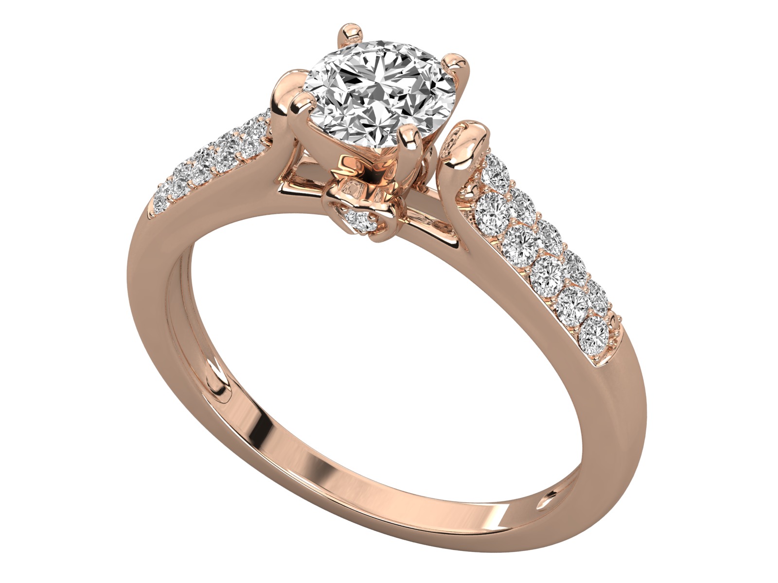 solitaire  engagement ring 3D print model_8