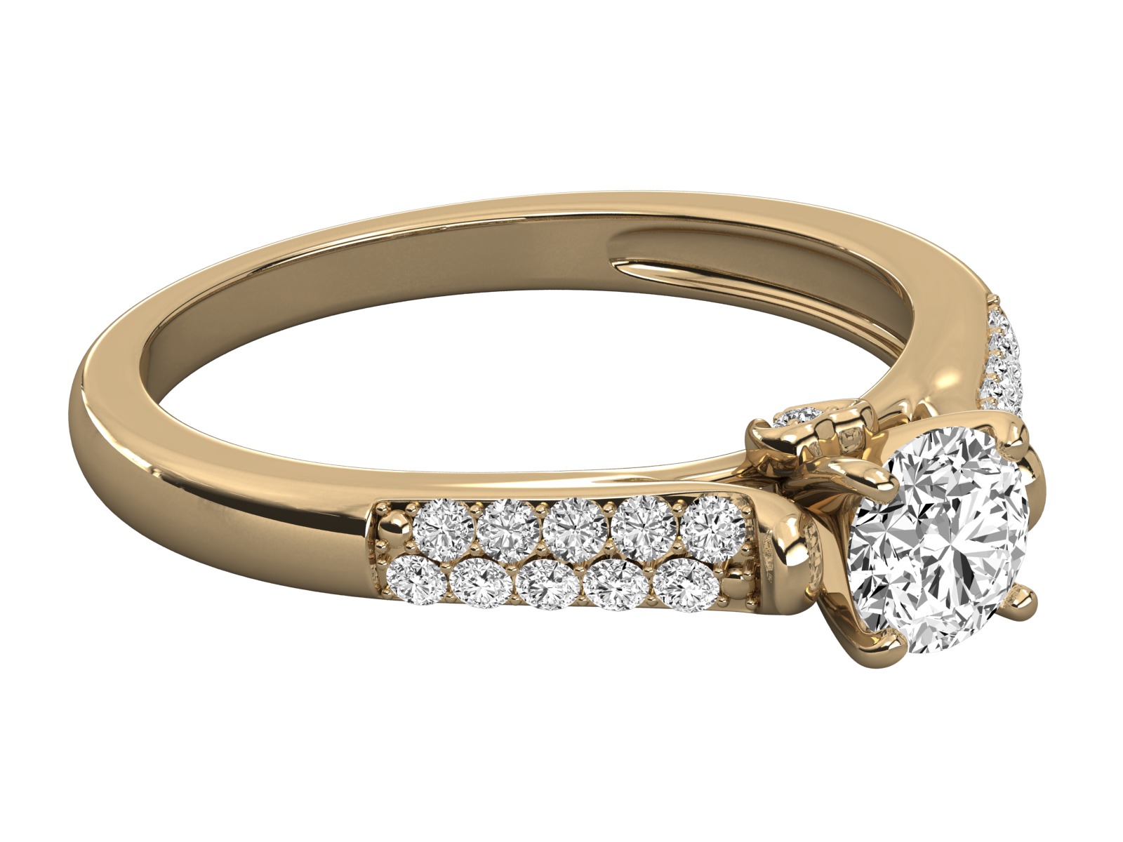 solitaire  engagement ring 3D print model_17