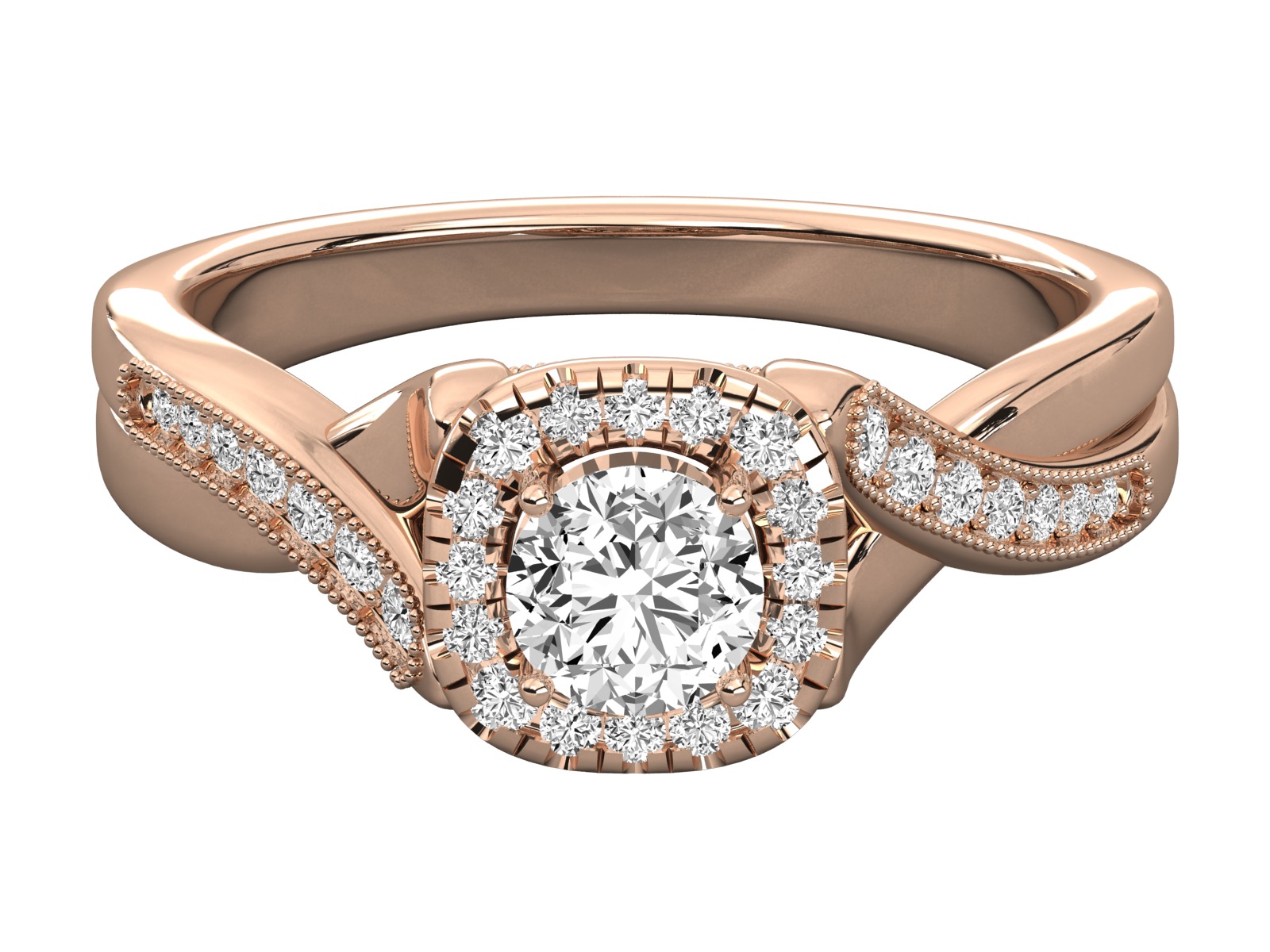 halo solitaire engagement ring 3D print model_17