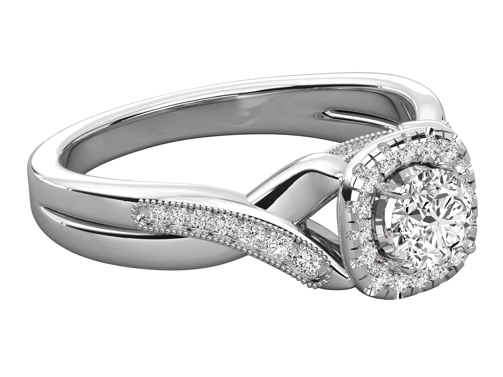 halo solitaire engagement ring 3D print model_19