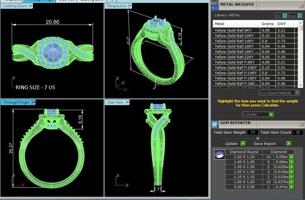 halo solitaire engagement ring 3D print model_1