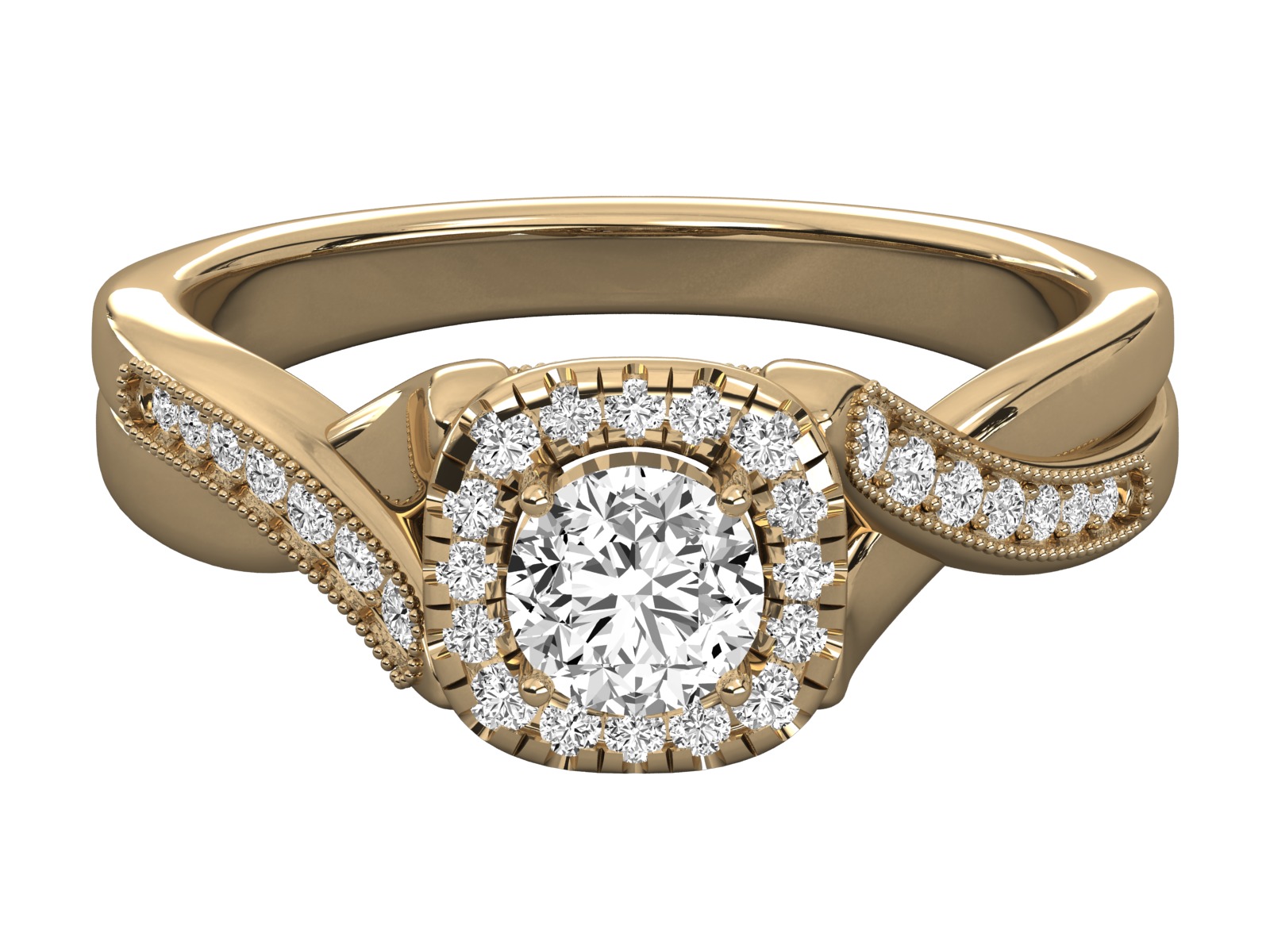 halo solitaire engagement ring 3D print model_11