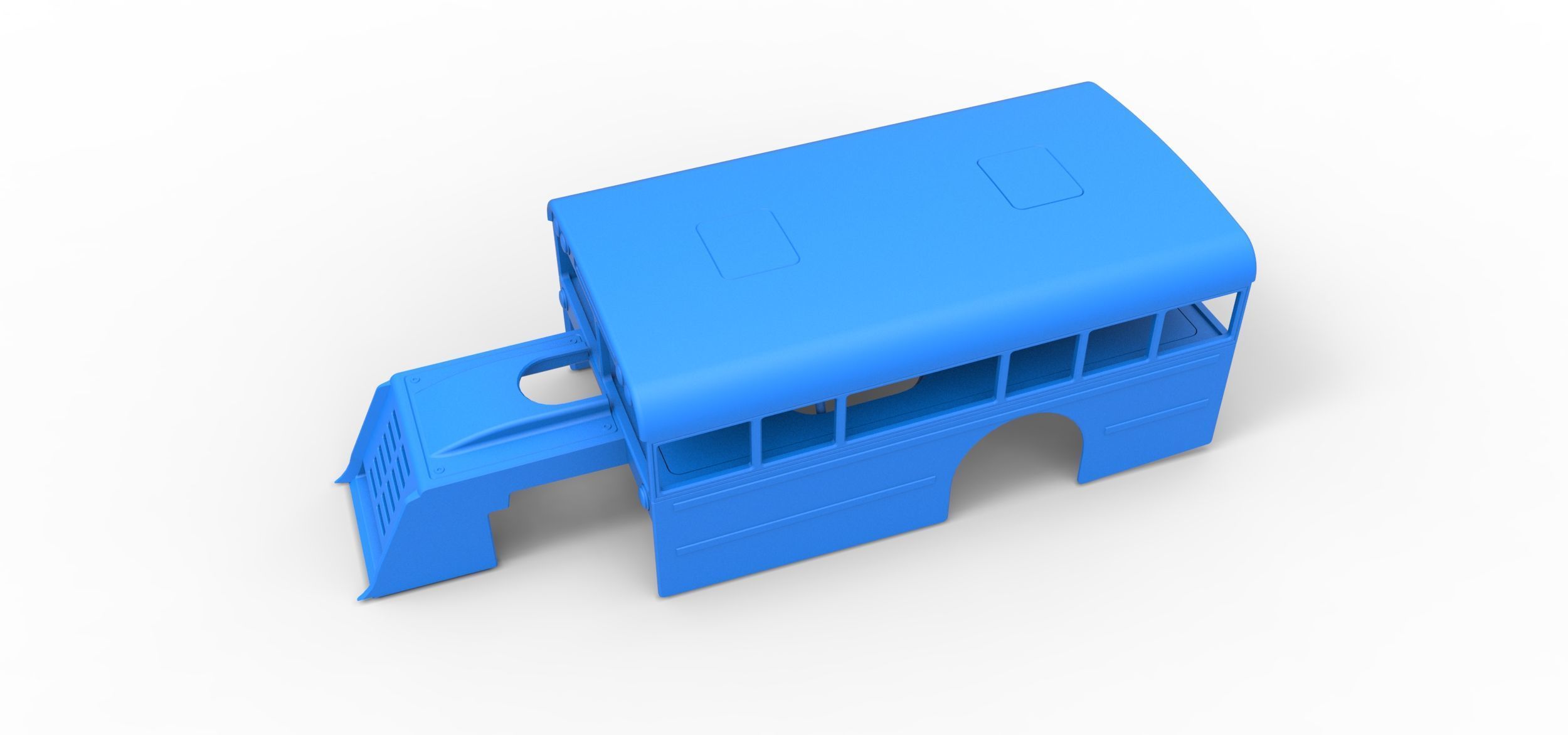 Shell of Outlaw Figure 8 Modified as School bus Scale 1 to 25 3D print model_1