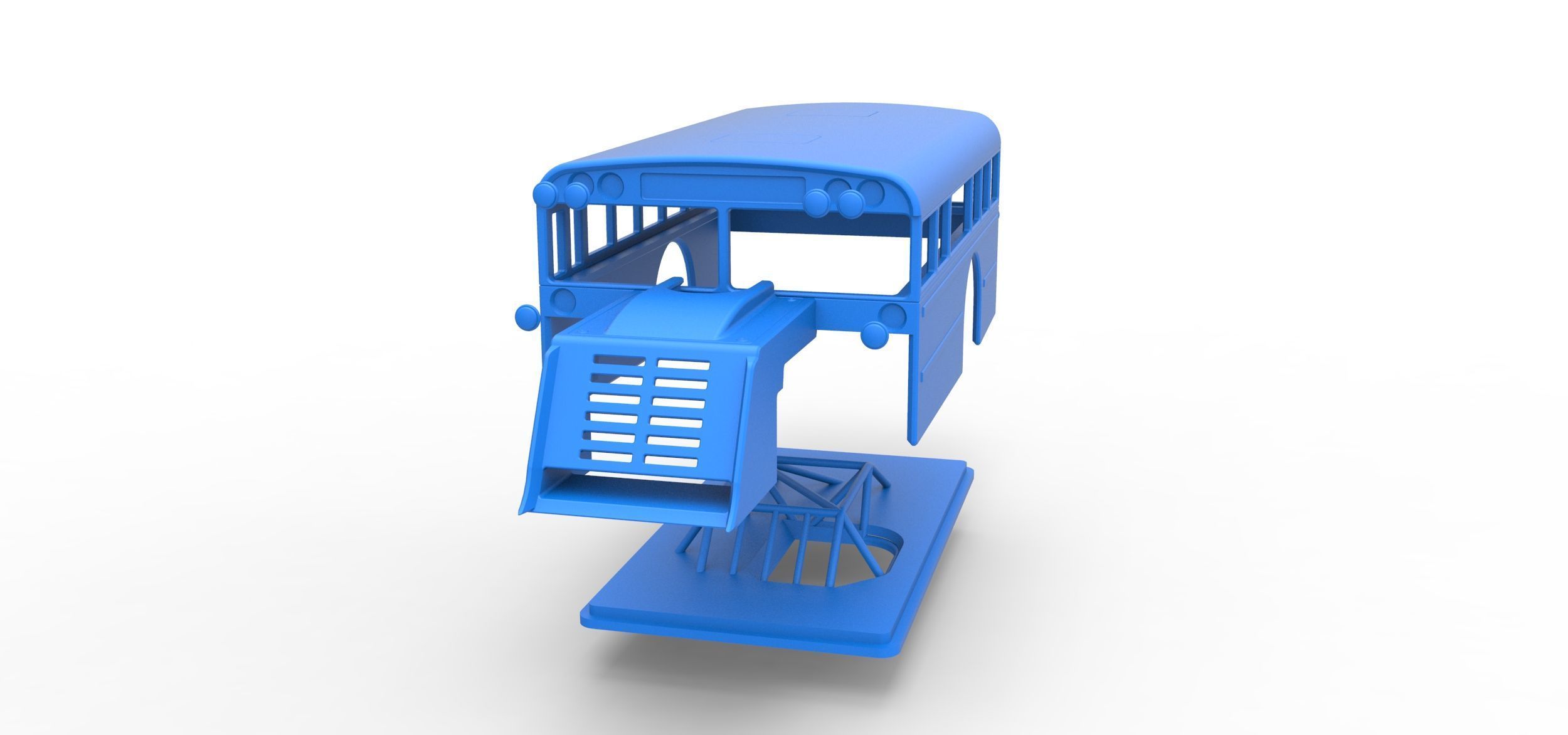 Shell of Outlaw Figure 8 Modified as School bus Scale 1 to 25 3D print model_18