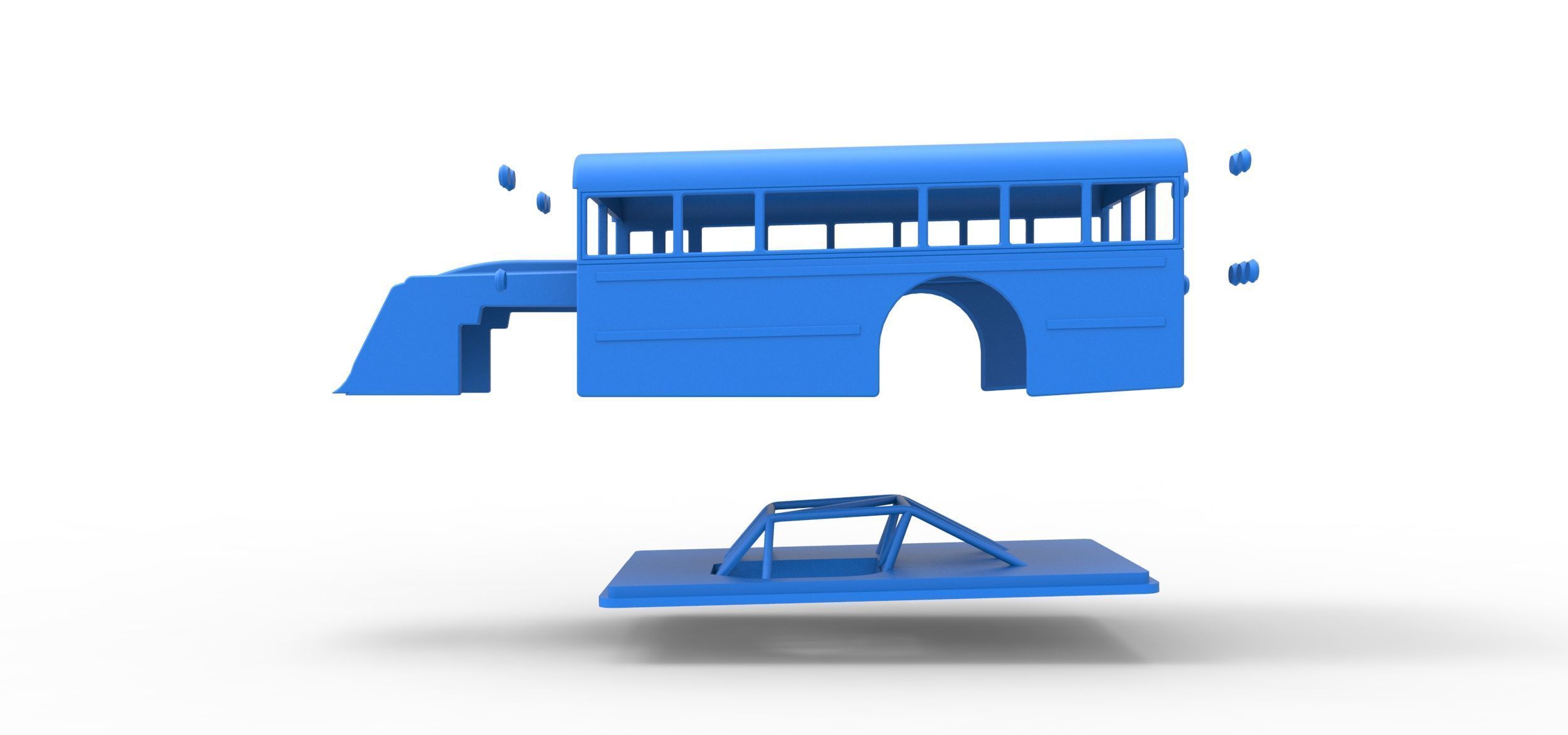 Shell of Outlaw Figure 8 Modified as School bus Scale 1 to 25 3D print model_19