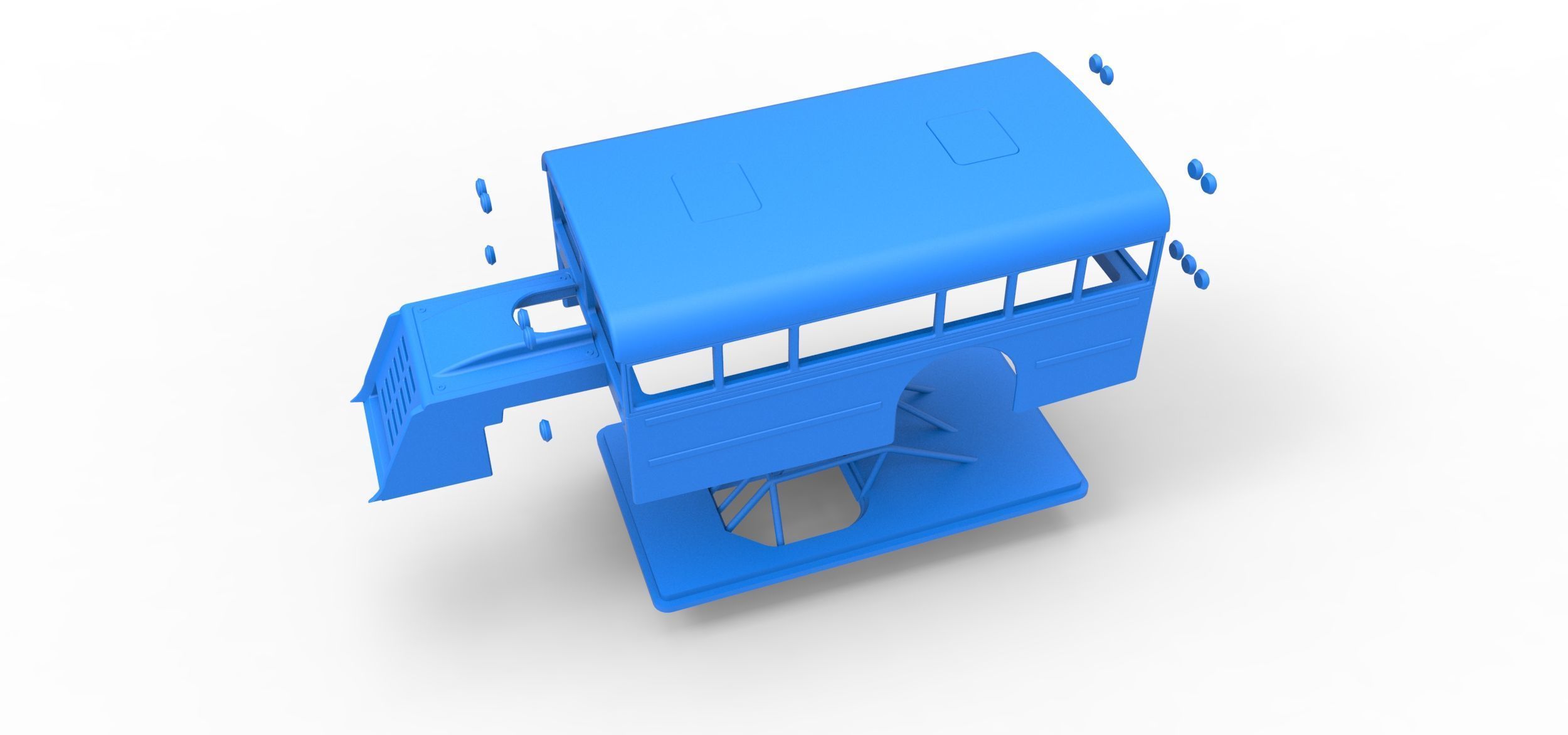 Shell of Outlaw Figure 8 Modified as School bus Scale 1 to 25 3D print model_16