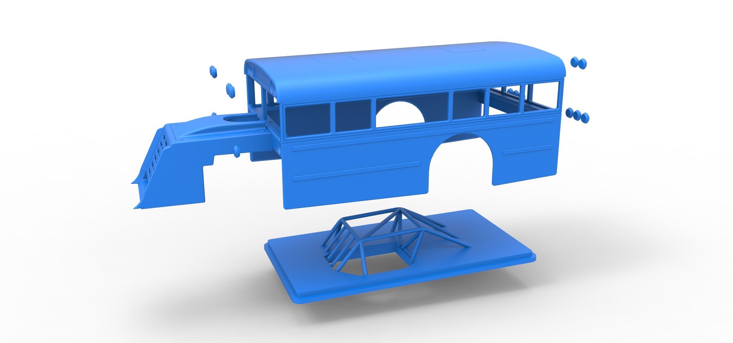 Shell of Outlaw Figure 8 Modified as School bus Scale 1 to 25 3D print model_15