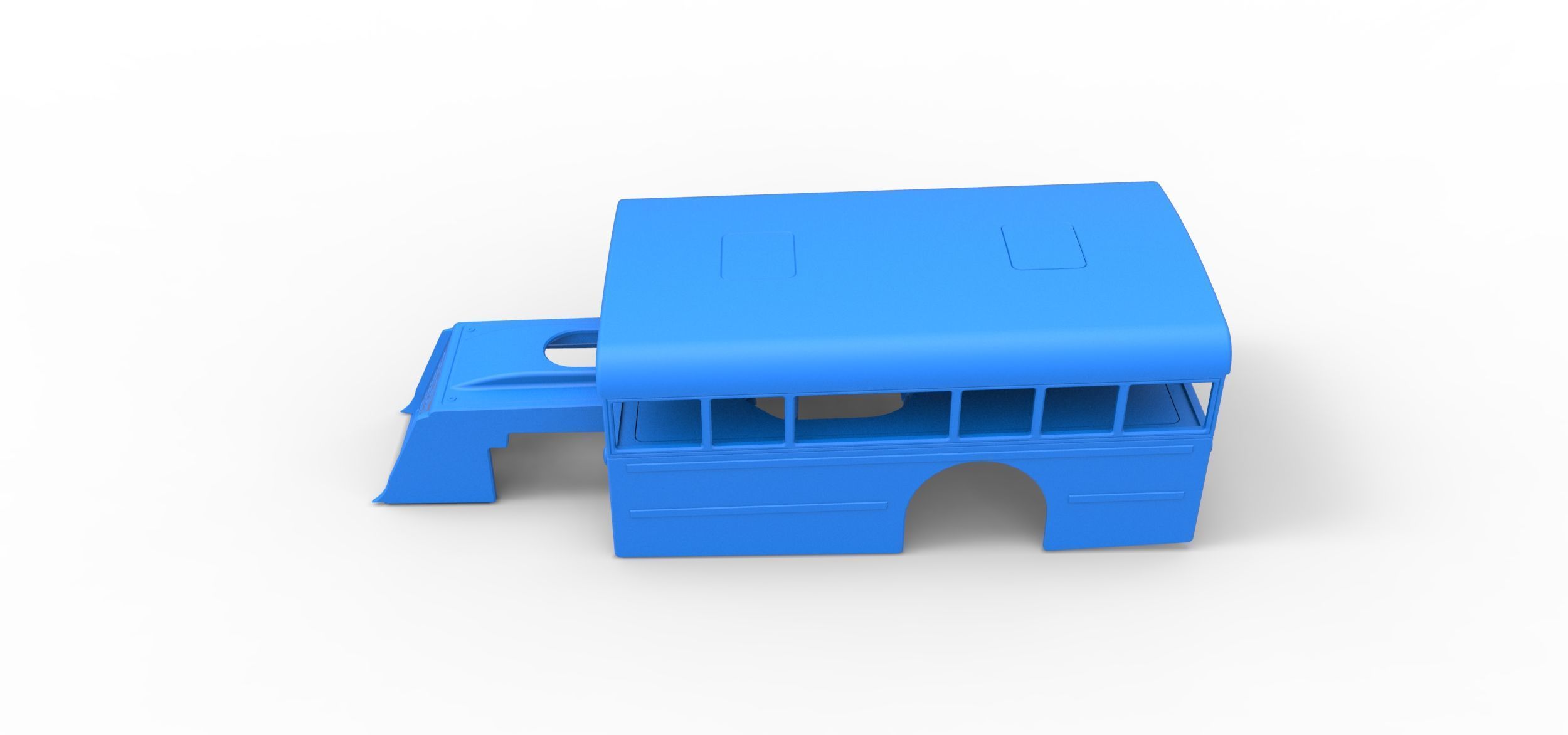 Shell of Outlaw Figure 8 Modified as School bus Scale 1 to 25 3D print model_7