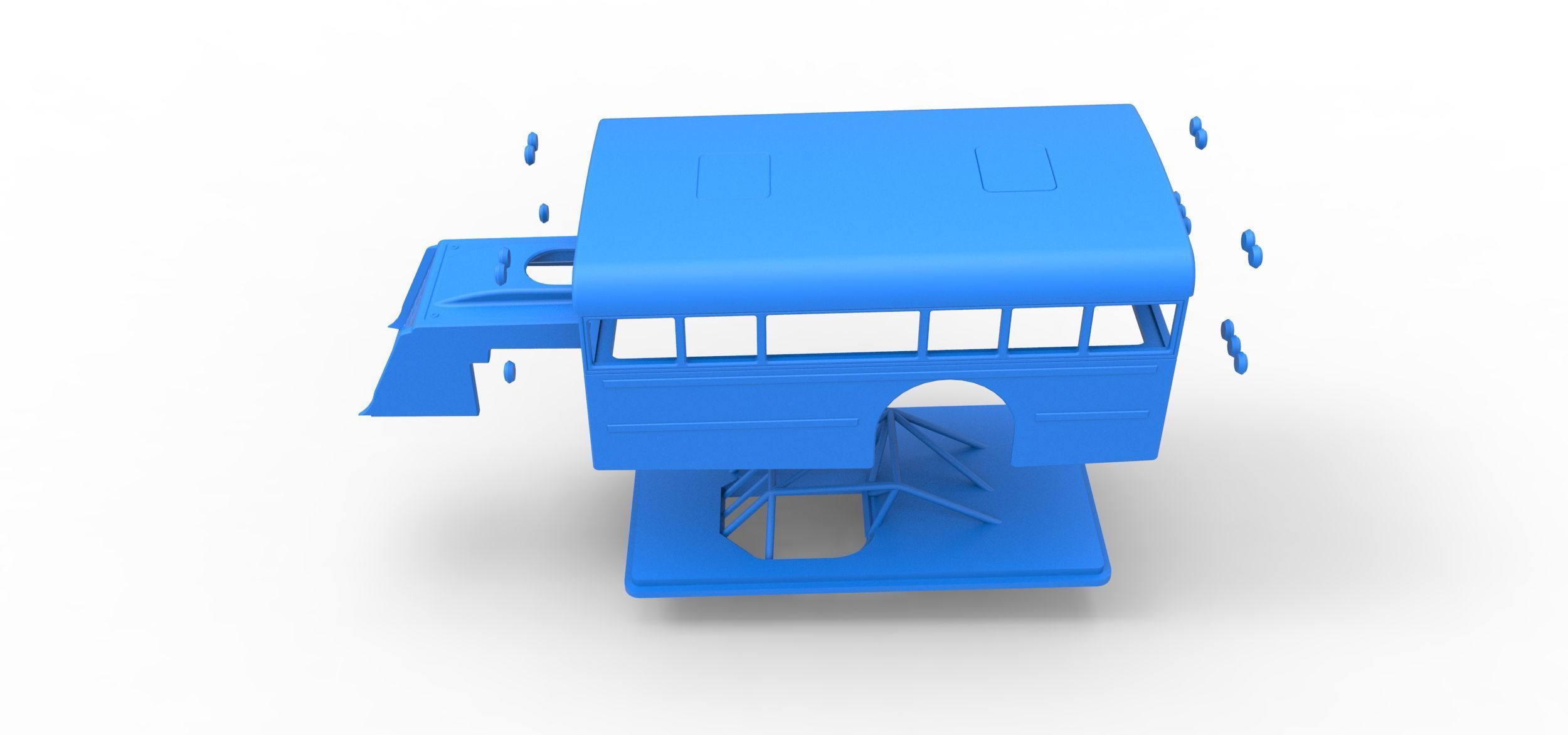 Shell of Outlaw Figure 8 Modified as School bus Scale 1 to 25 3D print model_20