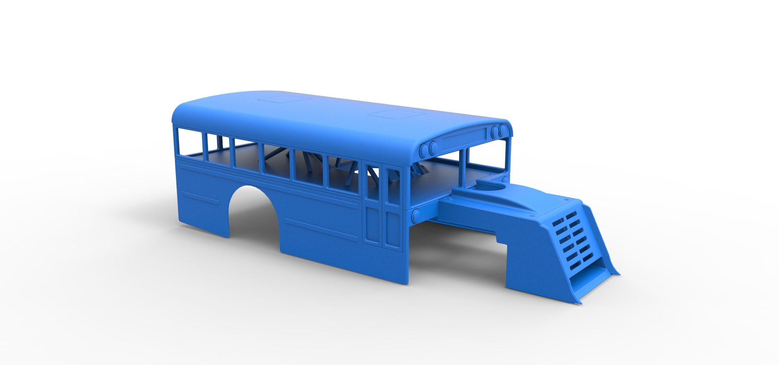 Shell of Outlaw Figure 8 Modified as School bus Scale 1 to 25 3D print model_14
