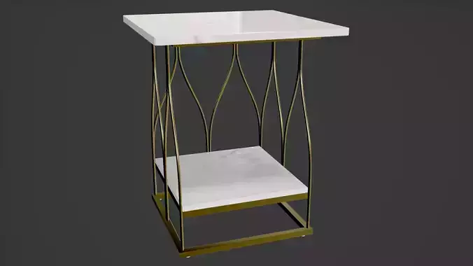 Elegant Marble and Gold Side Table