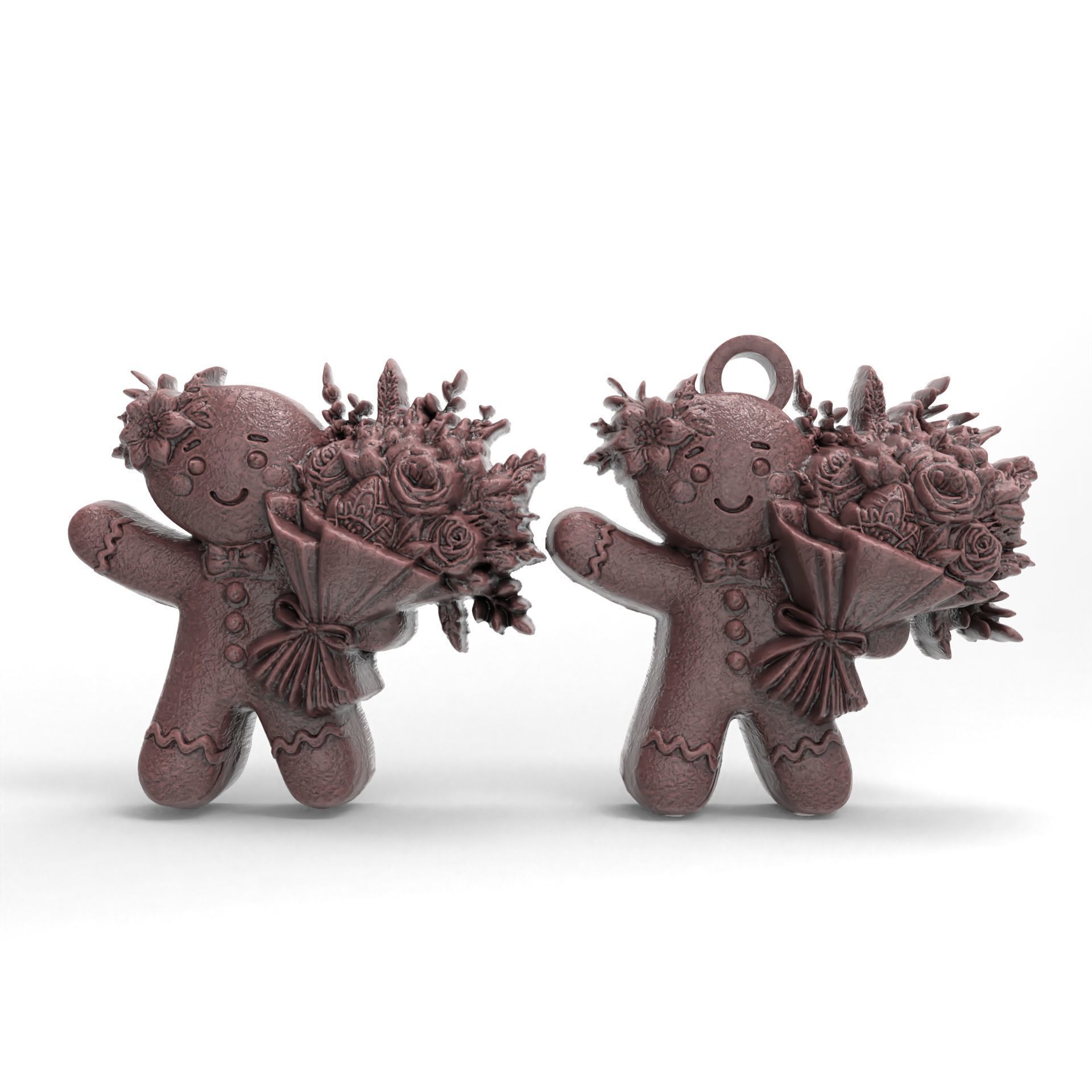 ginger cookie with flower 3  3D print model_2