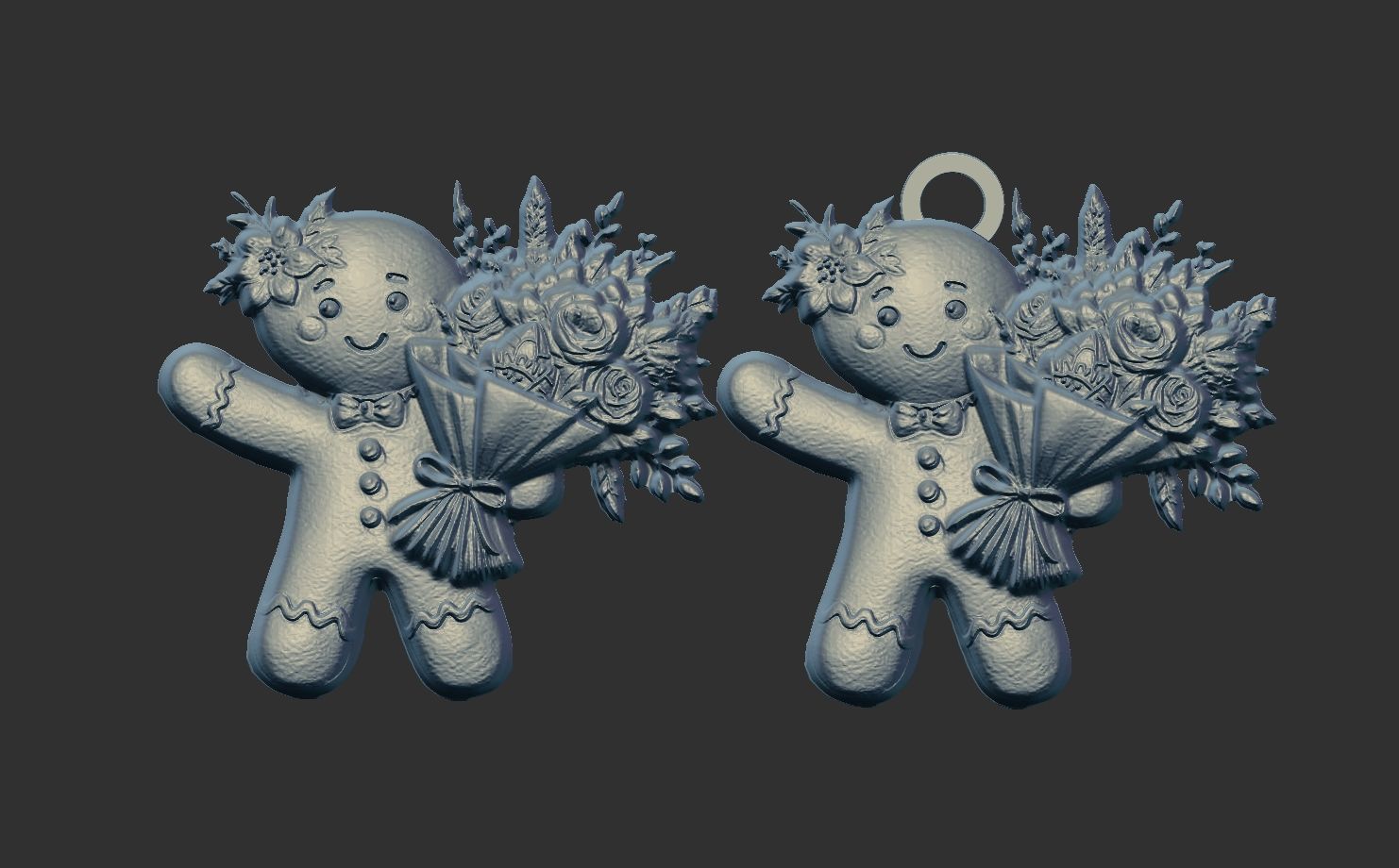 ginger cookie with flower 3  3D print model_5